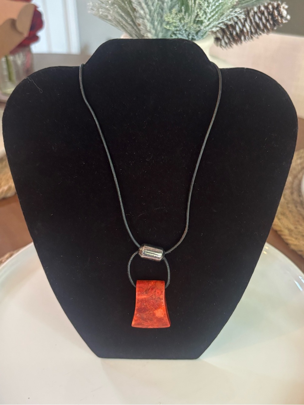 Silpada Retired N0965 Cardinal Rule Sterling Silver Red Sponge Coral Necklace